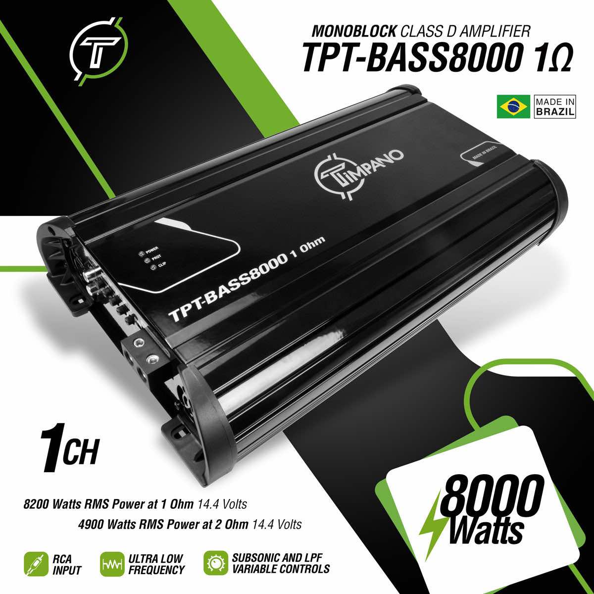TPT-BASS8000 1 Ohm Amplifier
